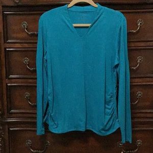 Talbots pretty aqua long sleeve top